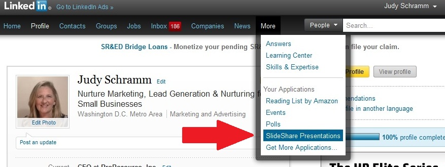 Slideshare add video to LinkedIn profile