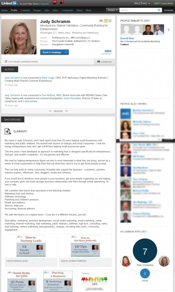 LinkedIn profile updates