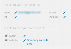 LinkedIn contact information visibility