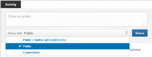 Managing updates and shares visibility