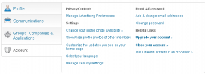 LinkedIn account privacy controls and settings
