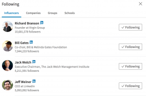 linkedin profile example organization