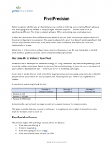 Pivot Precision pre-launch validation