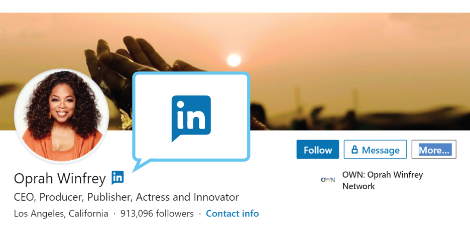 Oprah LinkedIn Profile