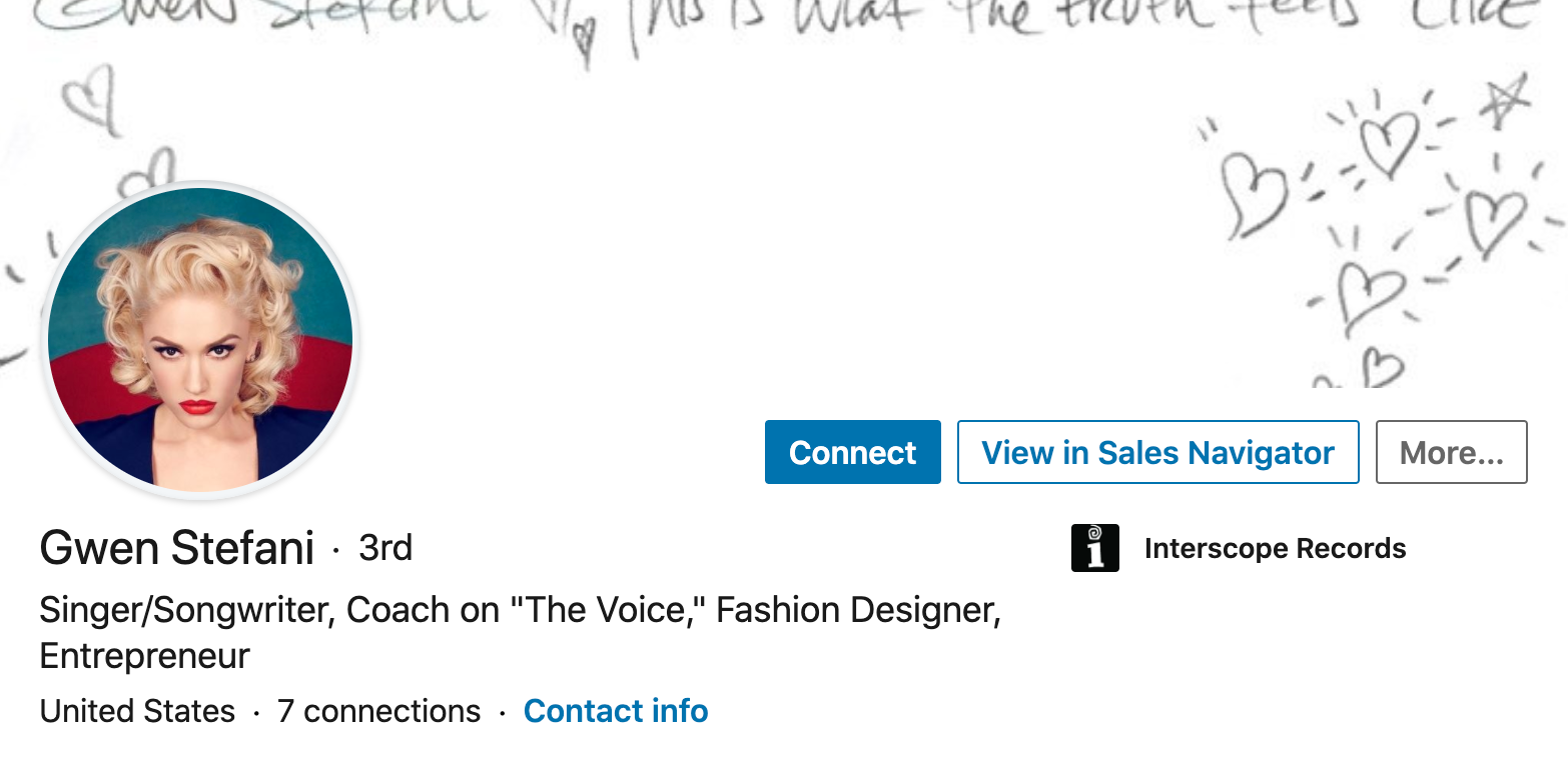 Gwen Stefani LinkedIn