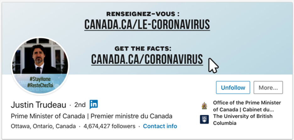 Justin Trudeau linkedin