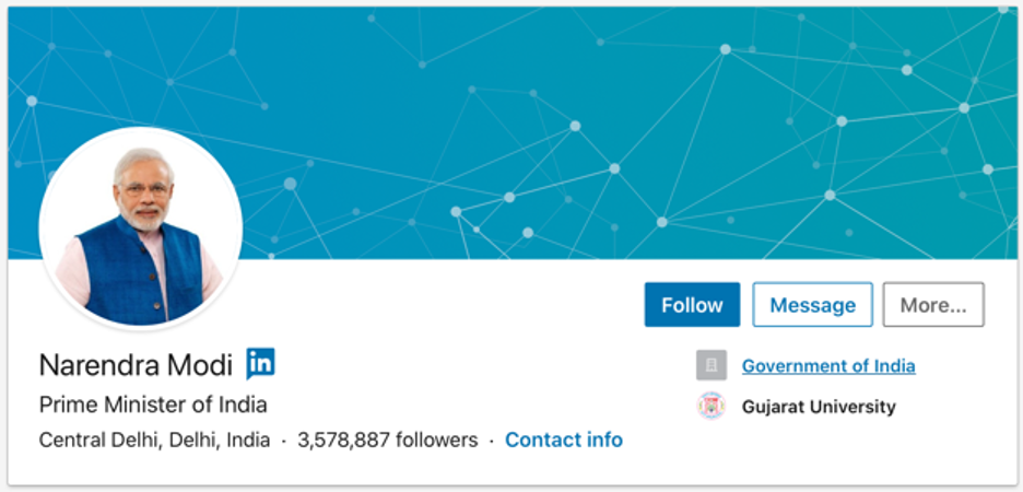 Narendra Modi linkedin