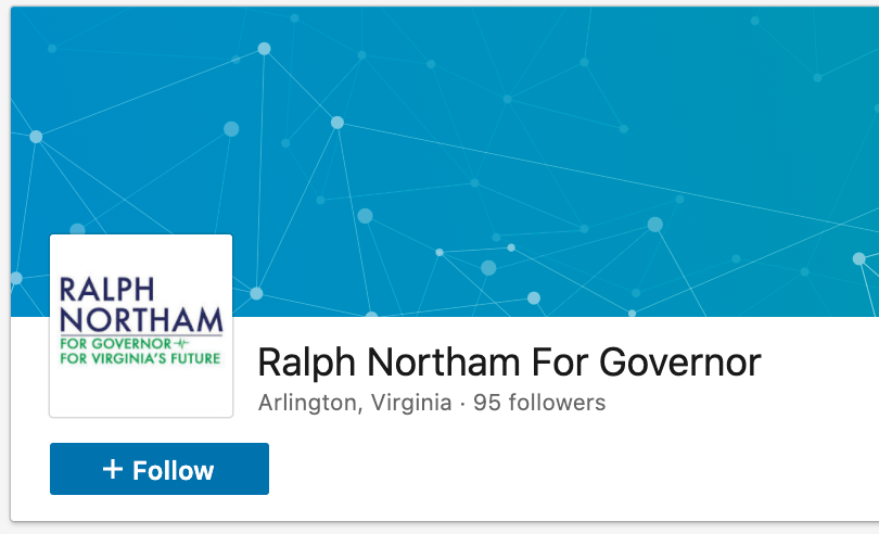 Ralph Northam for governor linkedin page