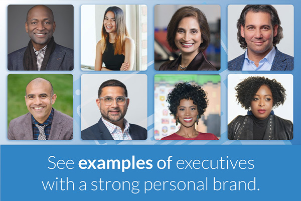 Text: 'See Examples of executives with a strong personal brand'