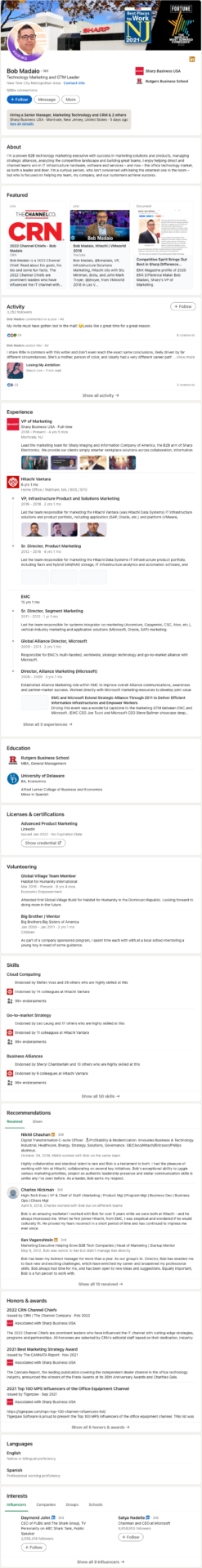 Bob Madaio LI Profile