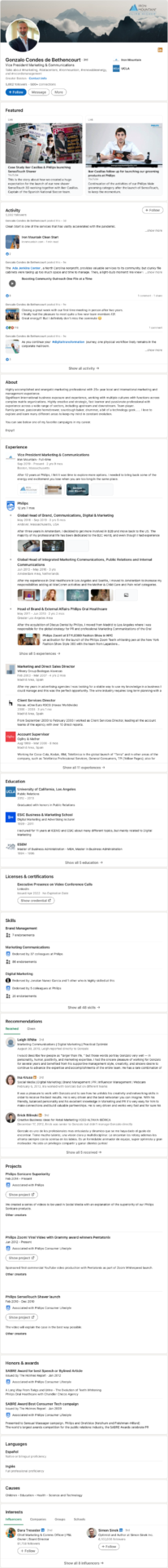 Gonzalo Condes de Bethencourt LinkedIn profile