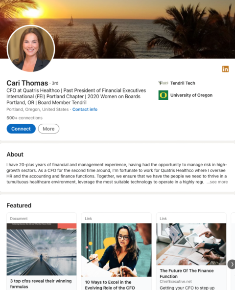 Excellent LinkedIn Profiles for CFOs - ProResource