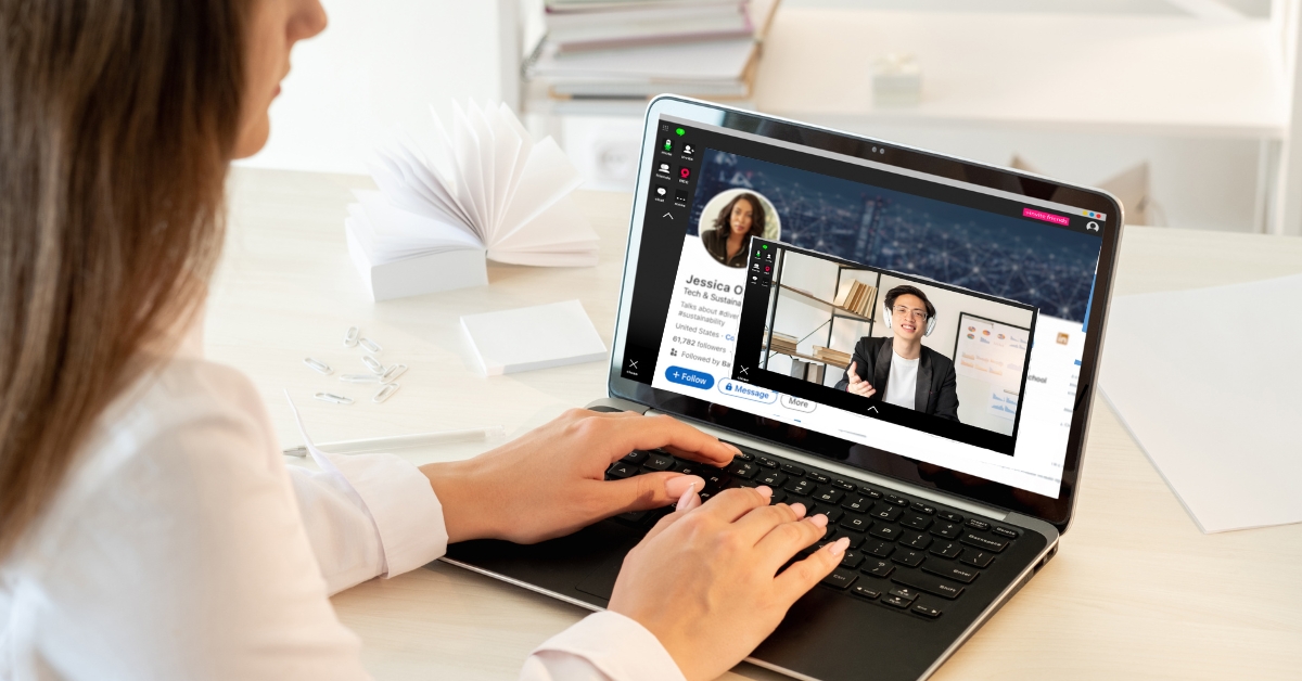 linkedin content a female executive working on linkedin content