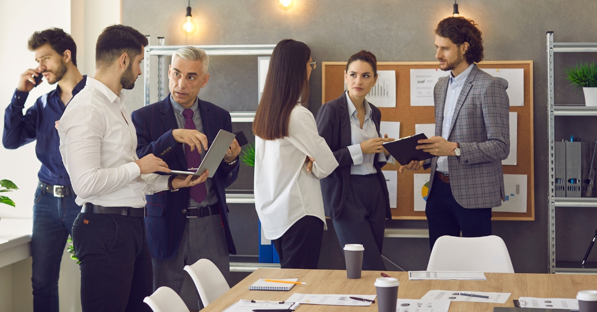 A group of ceos sharing thought leadership