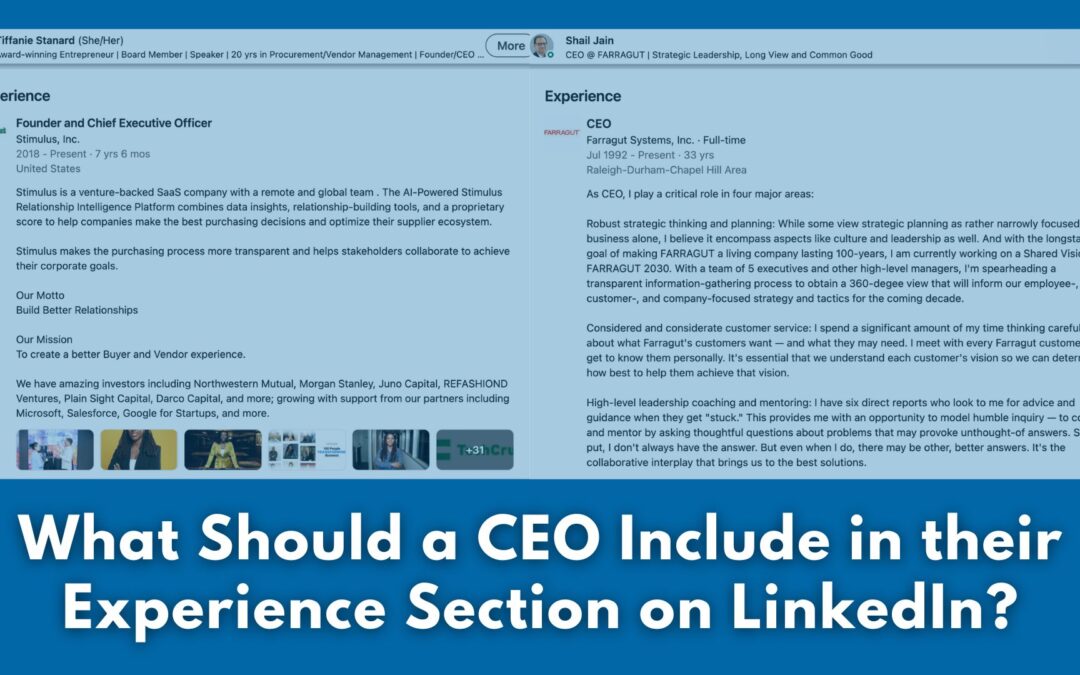 What Should a CEO Include in their Experience Section on LinkedIn?