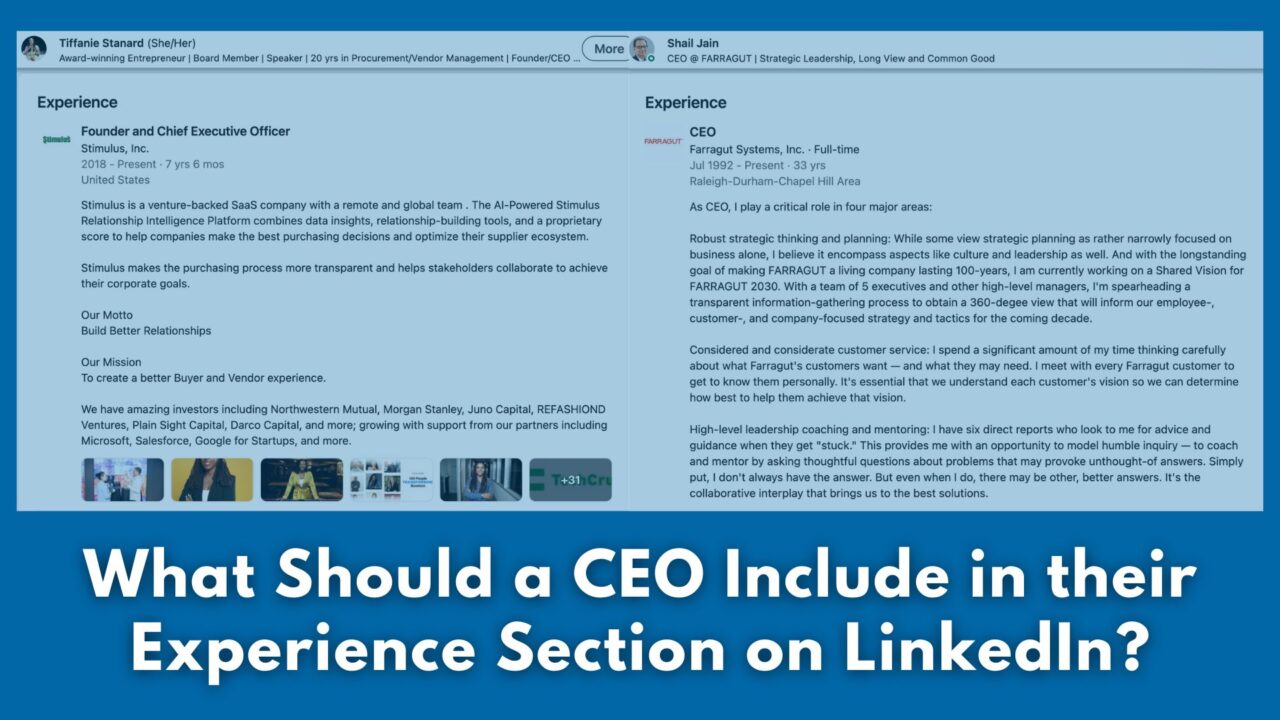 What Should a CEO Include in their Experience Section on LinkedIn?