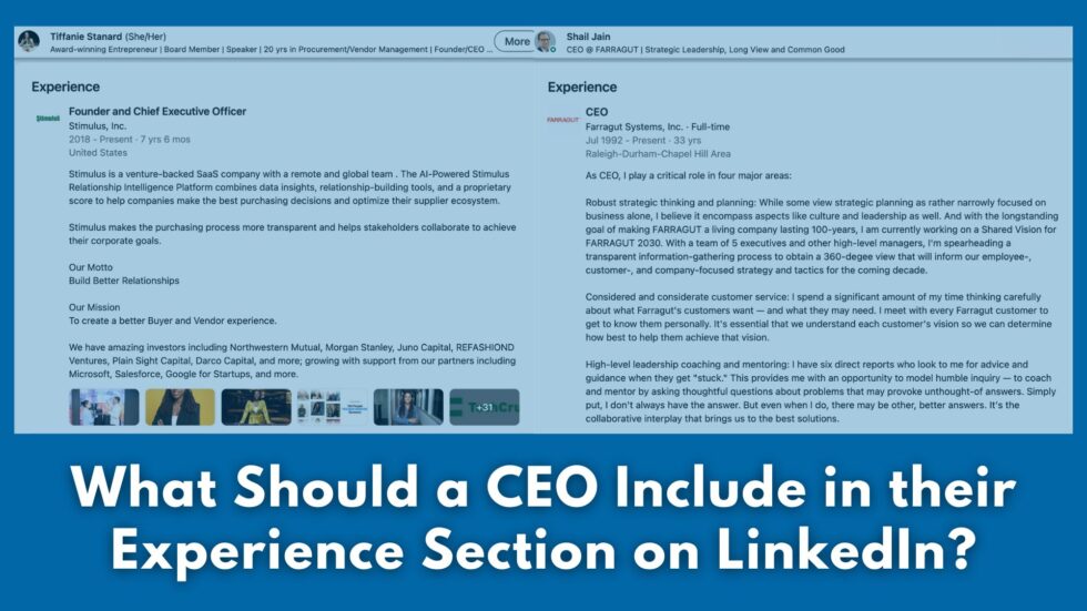 What Should a CEO Include in their Experience Section on LinkedIn ...