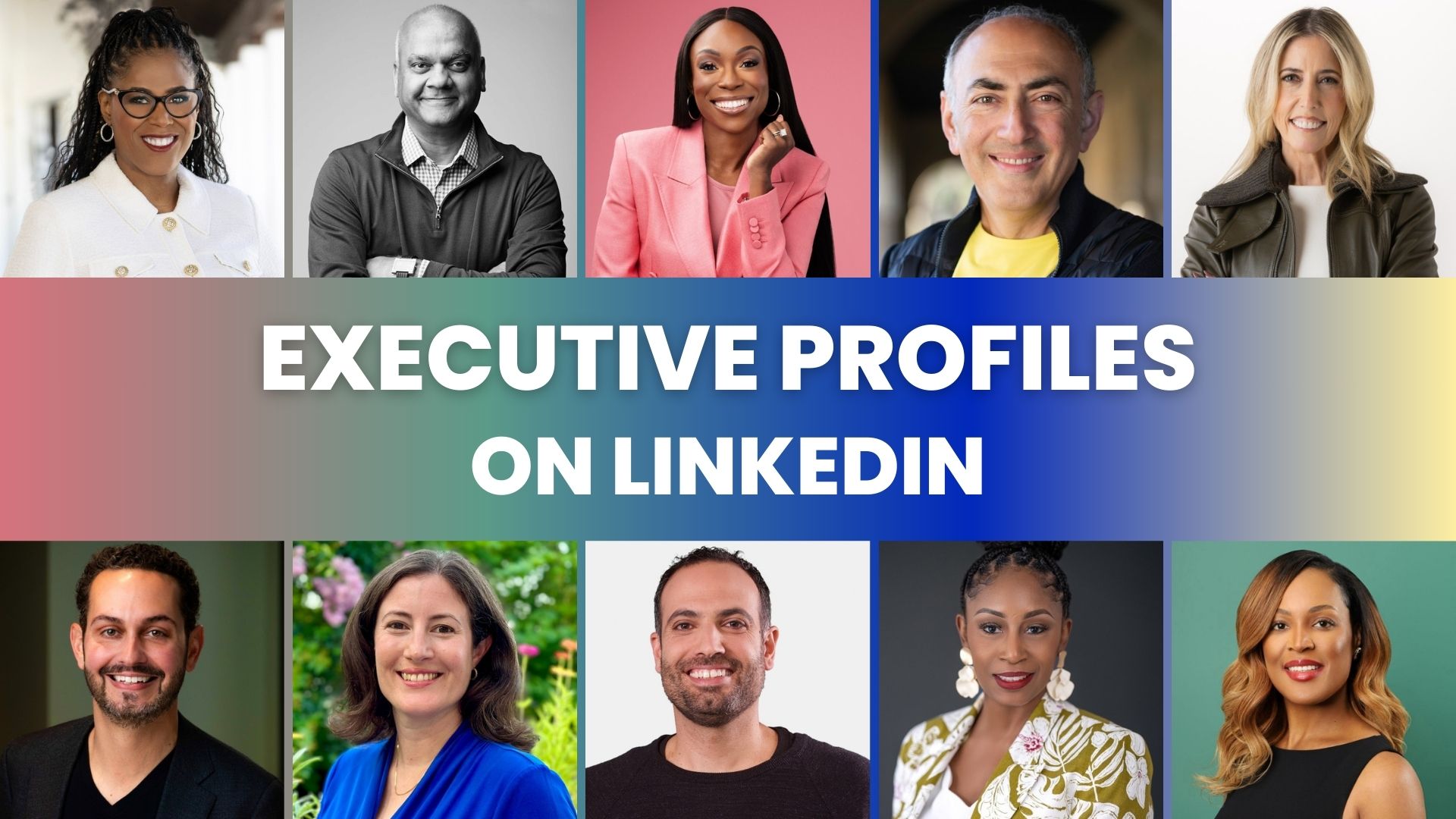 executives and senior leaders on linkedin Thasunda Brown Duckett of TIAA, DP Venkatesh of CISCO, Dara Treseder of Autodesk, Touraj Parang of Serve Robotics, Gina Mastantuono of ServiceNow, Brandon Sammut of Zapier, Amy Lenander of Capital One, Tomer Cohen of LinkedIn, Roya Gordon, Bridgette Bell McAdoo of Genesys