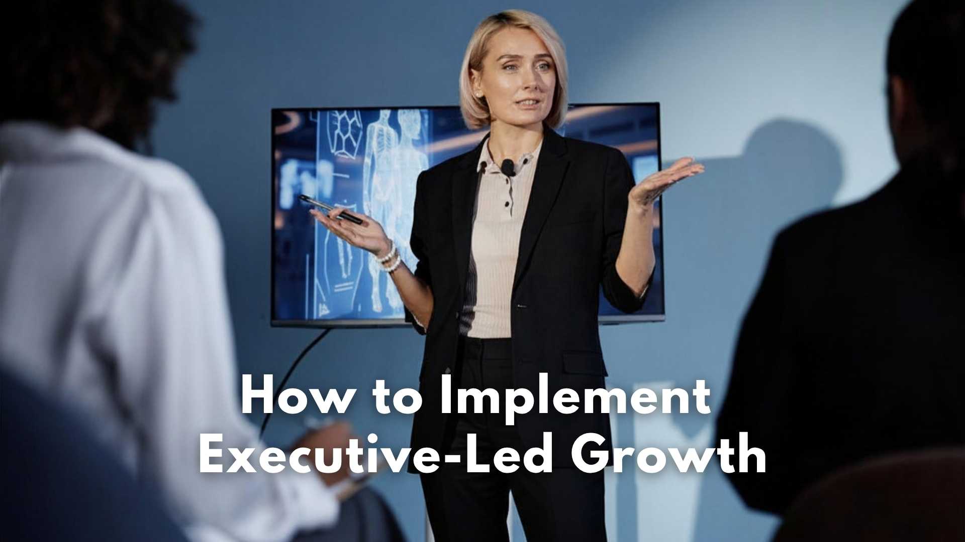 a female executive leading a company growth