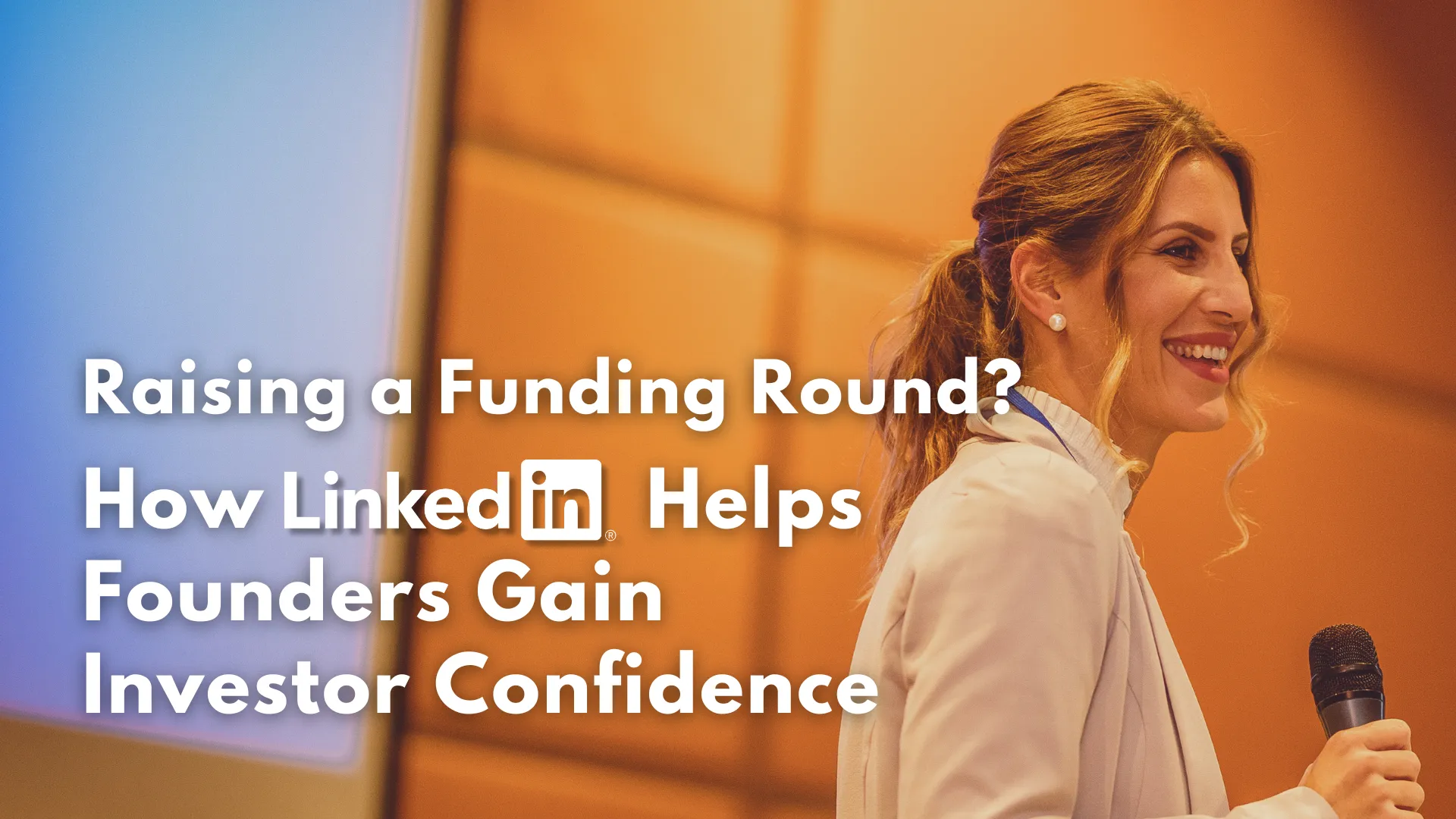 Raising a Funding Round a tech ceo presents at a fundraising capital event